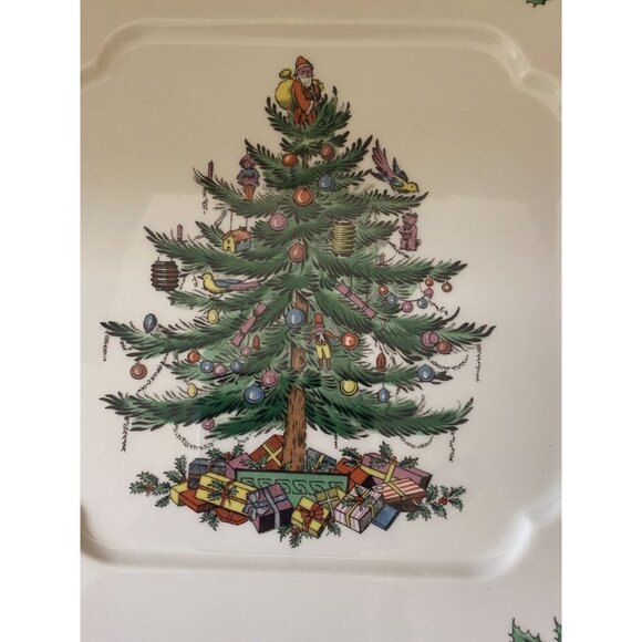 Spode Christmas Tree Square Cake Plate, S3324-U, Box Included - Picture 3 of 10